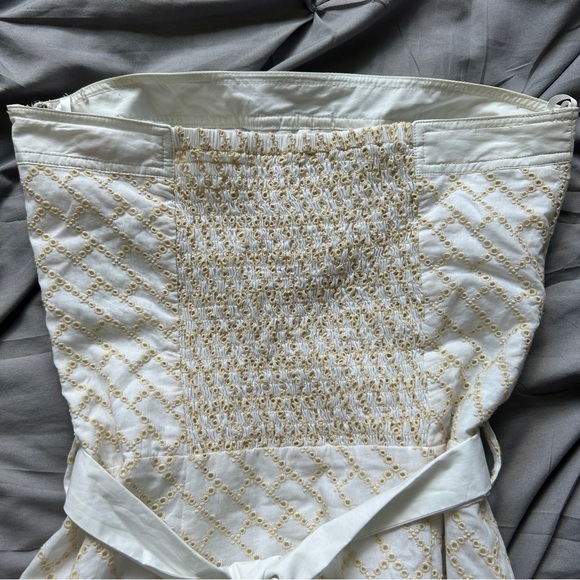 BCBGirls Cream and Gold Strapless Dress - Picture 4 of 8